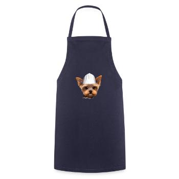 Yorkshire Terrier Cooking Puppy Restaurateur Dog - Cooking Apron - navy - Front - AI Model Male 185 dark (185cm)