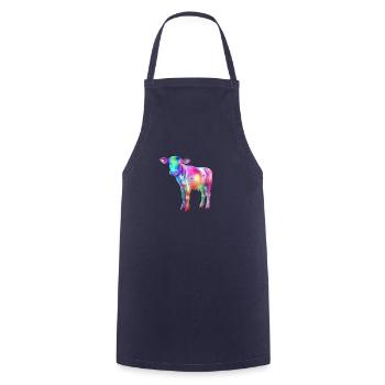 Exa, die bunte Kuh - Kochschürze - Navy - Vorne - AI Model Male 185 dark (185cm)