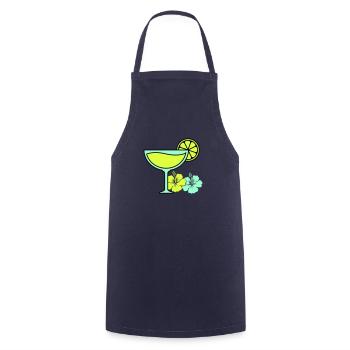 Cocktail Hibiscus - Cooking Apron - navy - Front - AI Model Male 185 dark (185cm)