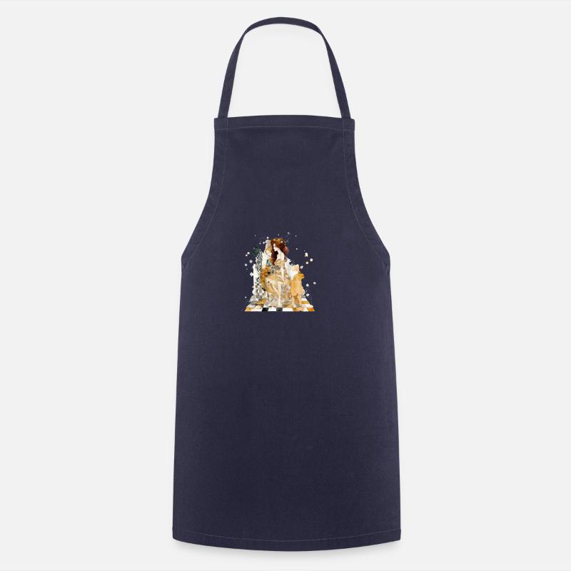Femme et girafe échiquéenne - Tablier de cuisine - marine