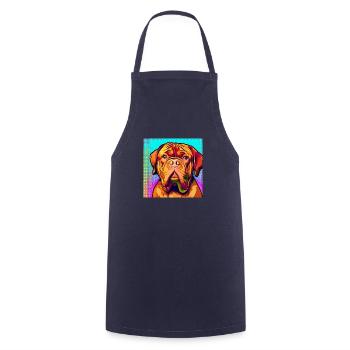 Dogue de Bordeaux Pop art - Tablier de cuisine - marine - Devant - AI Model Male 185 dark (185cm)