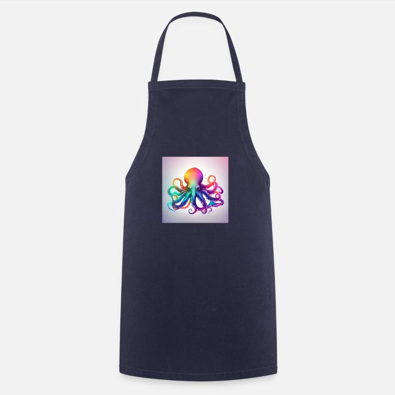 Octopus colored No.3 - Cooking Apron - navy