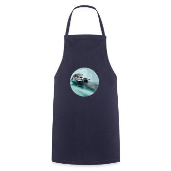 Musicien de loutre - Tablier de cuisine - marine - Devant - AI Model Male 185 dark (185cm)