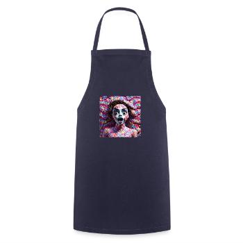 Flower Power #18 - Cooking Apron - navy - Front - AI Model Male 185 dark (185cm)