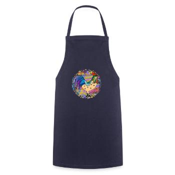 Coq - Tablier de cuisine - marine - Devant - AI Model Male 185 dark (185cm)