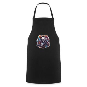 Rock n Roll / Rockabilly / Totenkopf / Skull - Kochschürze - Schwarz - Vorne - AI Model Male 185 dark (185cm)