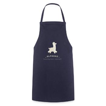 Alpakas - frech und flauschig - Kochschürze - Navy - Vorne - AI Model Male 185 dark (185cm)