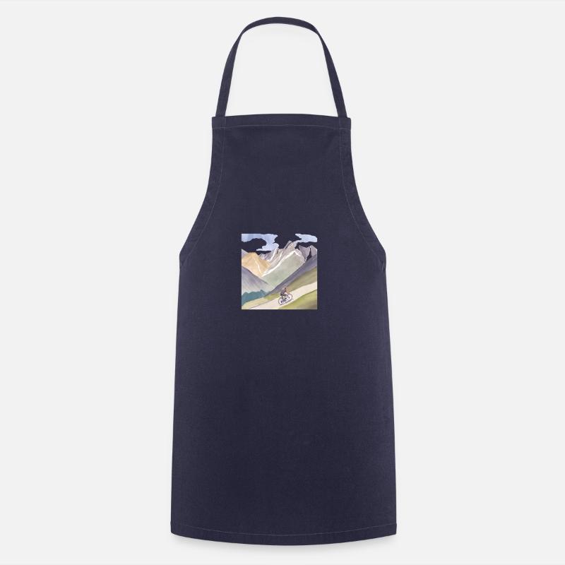 Bicycle Love Mountain - Cooking Apron - navy