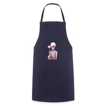 Love Bites Valentinstag Gothic Skelett Liebe Rose - Kochschürze - Navy - Vorne - AI Model Male 185 dark (185cm)