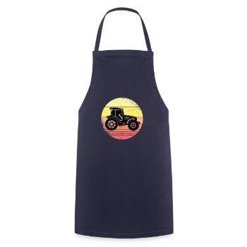 Tractor Retro Sunset Farmers Farmers - Cooking Apron - navy - Front - AI Model Male 185 dark (185cm)