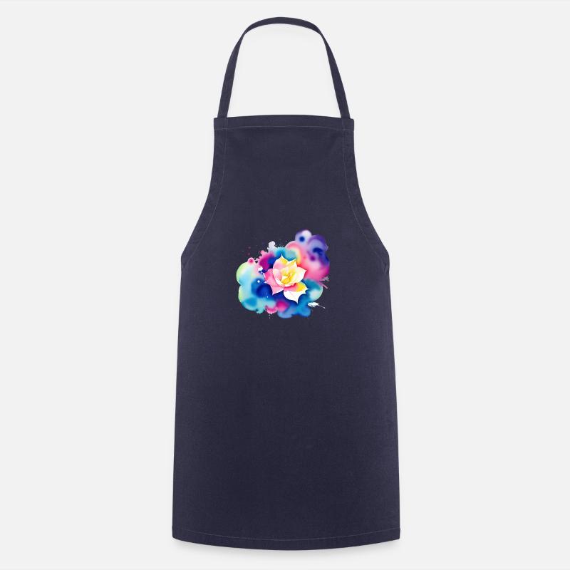 Éclaboussure de couleur : Rose - Tablier de cuisine - marine