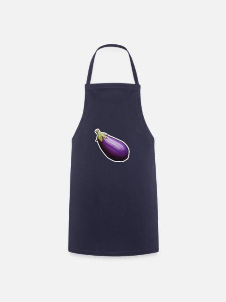 Aubergine violett - Kochschürze - Navy