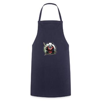 Samurai Panda in his garden - Cooking Apron - navy - Front - AI Model Male 185 dark (185cm)