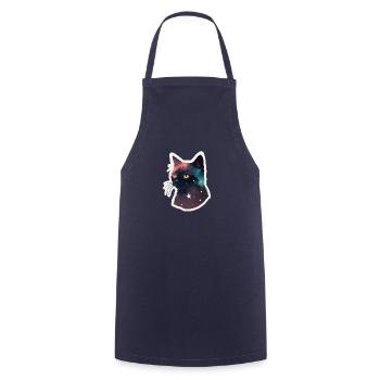 Katze in den Sternen - Kochschürze - Navy - Vorne - AI Model Male 185 dark (185cm)