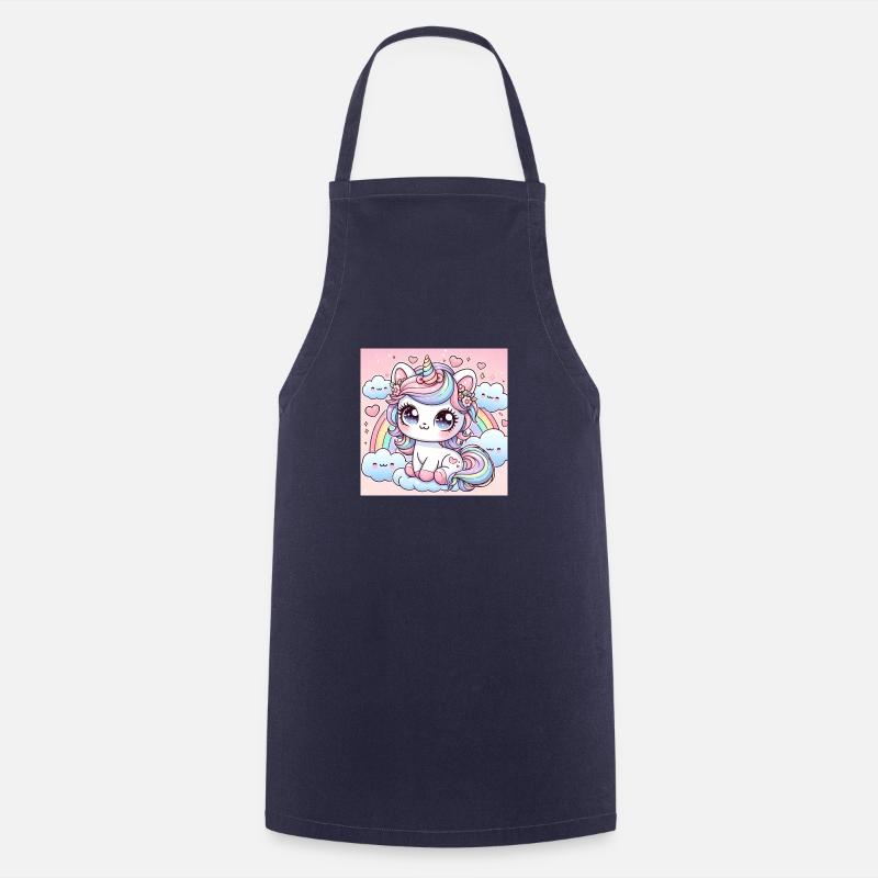 Rainbow Cat - Cooking Apron - navy