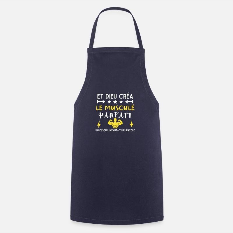 DIEU CREA LE MUSCULE PARFAIT - Tablier de cuisine - marine