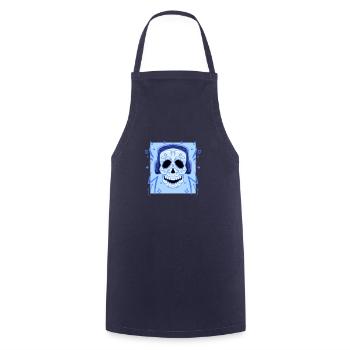 Skull in Headphones, Electro Skull Beats - Cooking Apron - navy - Front - AI Model Male 185 dark (185cm)