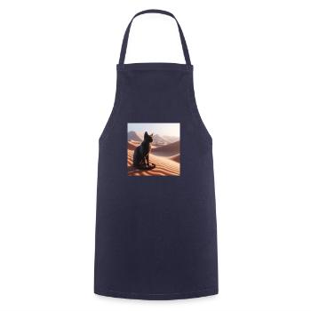 A true cat in a desert 1 - Cooking Apron - navy - Front - AI Model Male 185 dark (185cm)