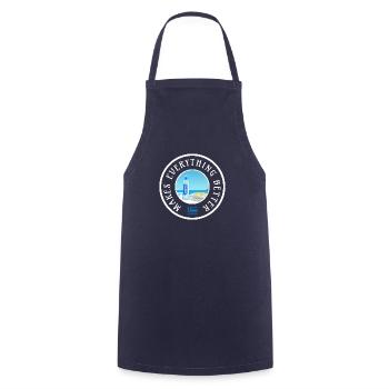 Mit Ouzo ist alles besser - Kochschürze - Navy - Vorne - AI Model Male 185 dark (185cm)