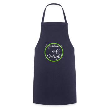 joyful living well-balanced lifestyle statement - Cooking Apron - navy - Front - AI Model Male 185 dark (185cm)