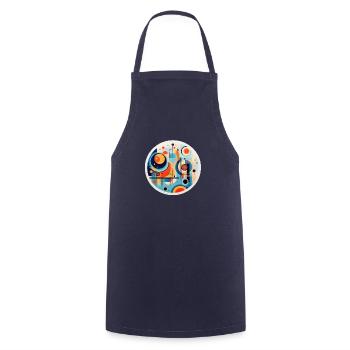 abstract art - Cooking Apron - navy - Front - AI Model Male 185 dark (185cm)