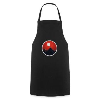 Mountain hiker minimalist design - Cooking Apron - black - Front - AI Model Male 185 dark (185cm)