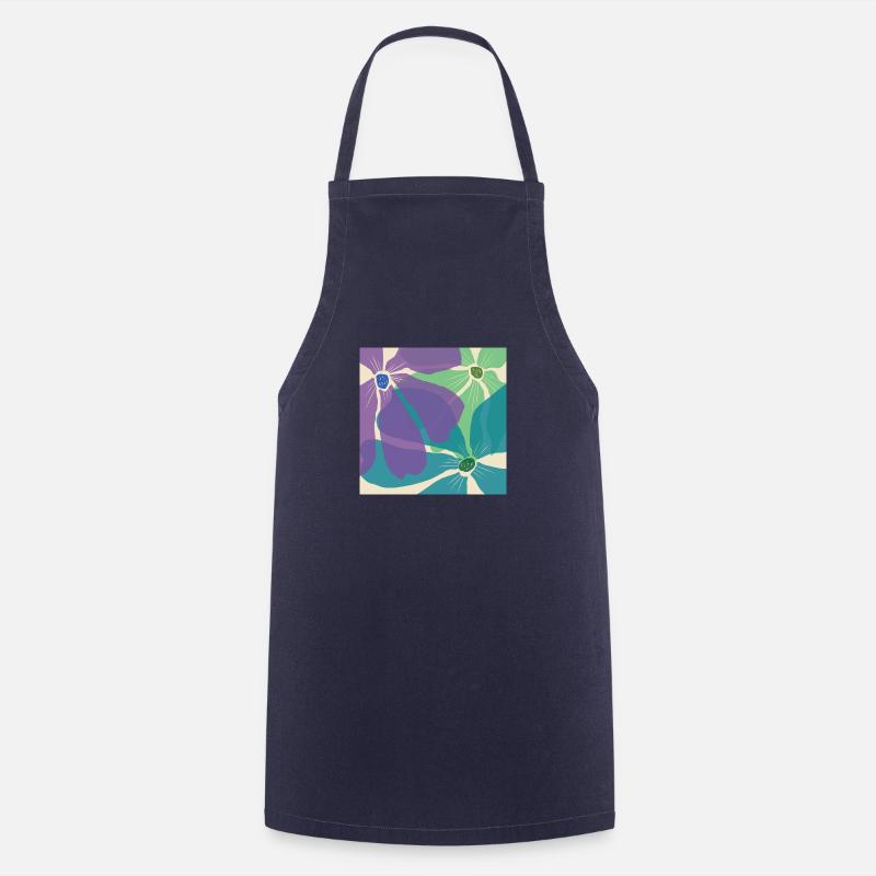 Motif de fleurs - Tablier de cuisine - marine