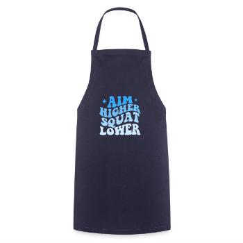Aim Higher Squad Lower - Kochschürze - Navy - Vorne - AI Model Male 185 dark (185cm)