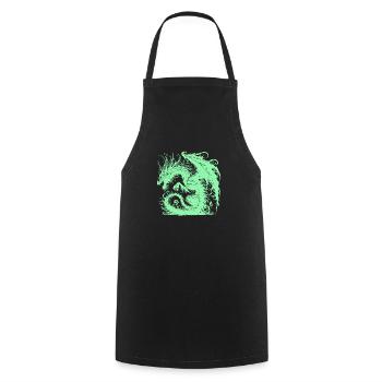 Fantasy Dragon Anime Dragon head Mythical reptile magic - Cooking Apron - black - Front - AI Model Male 185 dark (185cm)