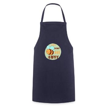 Don`t worry Bee Happy - Kochschürze - Navy - Vorne - AI Model Male 185 dark (185cm)
