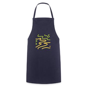 Abstract Three - Cooking Apron - navy - Front - AI Model Male 185 dark (185cm)