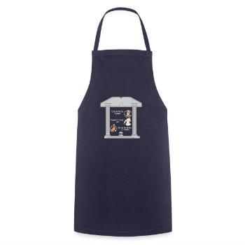 "Philosophy Quotes T-Shirt -Funny Humorous Wisdom” - Cooking Apron - navy - Front - AI Model Male 185 dark (185cm)