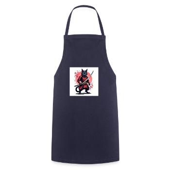 Cat Samurai Original - Kochschürze - Navy - Vorne - AI Model Male 185 dark (185cm)
