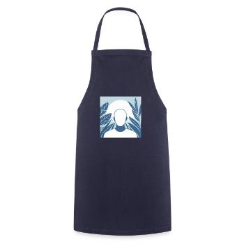 Minimalistische Illustration - Kochschürze - Navy - Vorne - AI Model Male 185 dark (185cm)