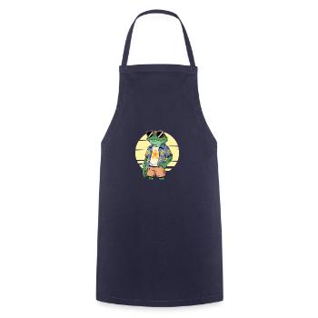 Lustiger Sommerfrosch - Kochschürze - Navy - Vorne - AI Model Male 185 dark (185cm)