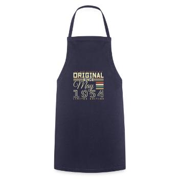 Cadeau Anniversaire Mai 1954, Gift May 1954 - Tablier de cuisine - marine - Devant - AI Model Male 185 dark (185cm)