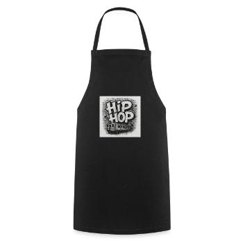 HipHopTrainBlack&White - Cooking Apron - black - Front - AI Model Male 185 dark (185cm)