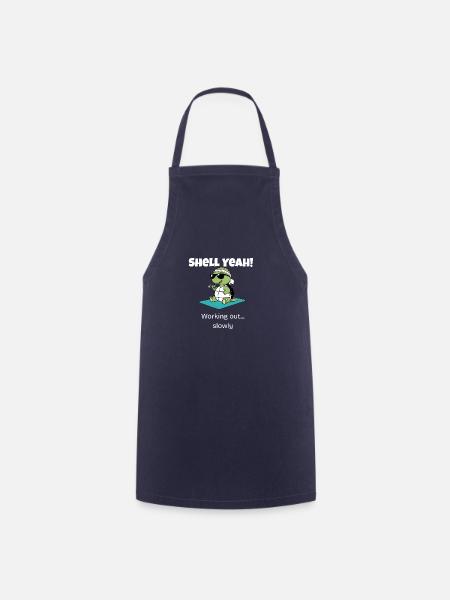 Funny Turtle Gym T-Shirt – Shell Yeah - Kochschürze - Navy