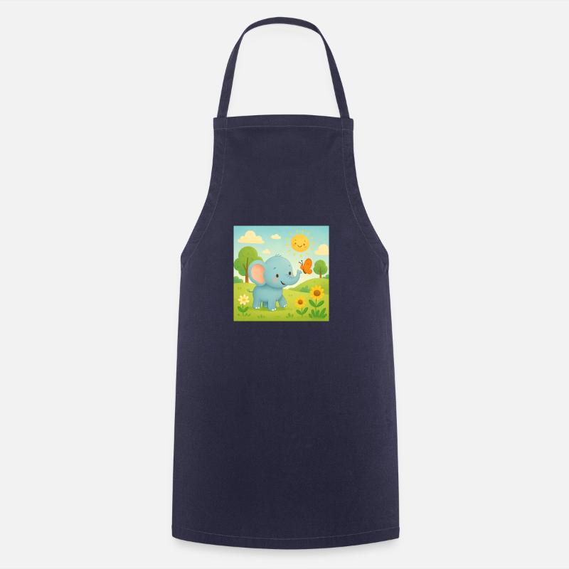 Elefant - Kochschürze - Navy