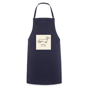Dachshund Owner Club – Line Art Dackel - Kochschürze - Navy - Vorne - AI Model Male 185 dark (185cm)