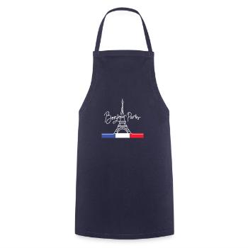 Cadeau Design graphique Paris Tour Eiffel France - Tablier de cuisine - marine - Devant - AI Model Male 185 dark (185cm)