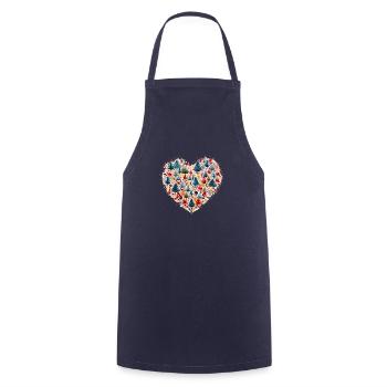 Minimalist christmas colorful heart - Cooking Apron - navy - Front - AI Model Male 185 dark (185cm)