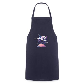 Birds above the Clouds (Dreamy Animals Collection) - Cooking Apron - navy - Front - AI Model Male 185 dark (185cm)