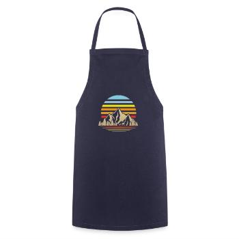 Adventure Travel Hiking Mountain - Cooking Apron - navy - Front - AI Model Male 185 dark (185cm)