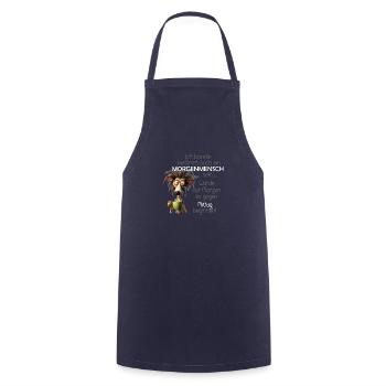 Ich bin ein Morgenmensch aber erst gegen Mittag - Kochschürze - Navy - Vorne - AI Model Male 185 dark (185cm)