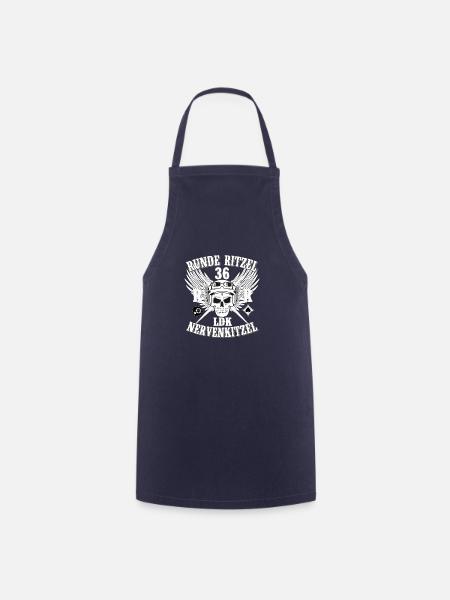 RR36 White Skull - Kochschürze - Navy