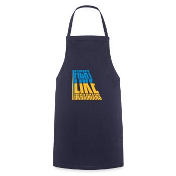 fight like ukrainians quote - Cooking Apron - navy - Front - AI Model Male 185 dark (185cm)