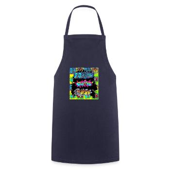 pop art Music Guitar Bass - Cooking Apron - navy - Front - AI Model Male 185 dark (185cm)