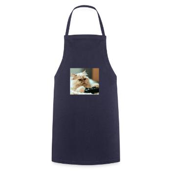 Persian cat Negan playing video games - Cooking Apron - navy - Front - AI Model Male 185 dark (185cm)