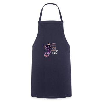 Doux cadeau de chat au clair de lune - Tablier de cuisine - marine - Devant - AI Model Male 185 dark (185cm)